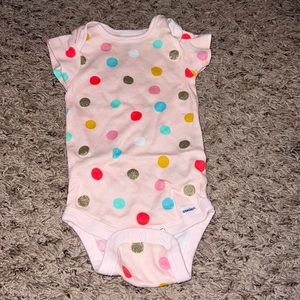 Pink polka dot onesie!